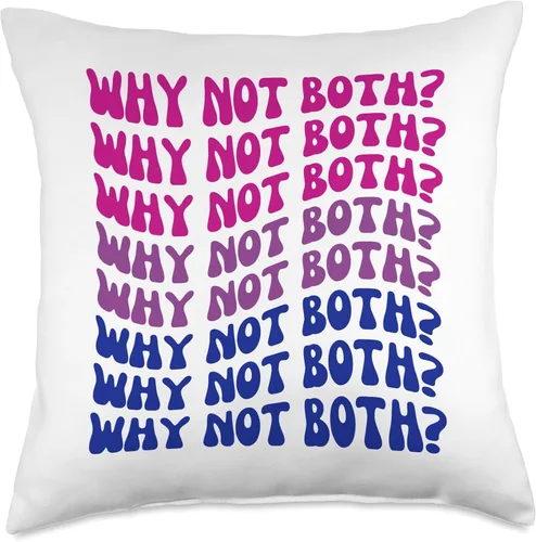 Vista 5 de Bisexuality Pride Why Not Both Bisexual Flag Bi LGBT Ally - Almohada (16 x 16 pulgadas), multicolor