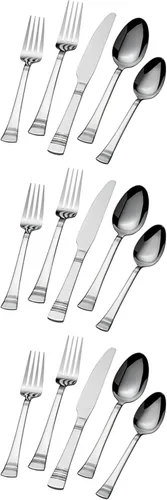 Vista 3 de International Silver Felice - Juego de cubiertos de acero inoxidable, 20 piezas, servicio para 4
