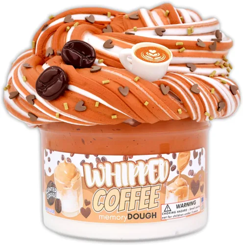 Vista 2 de Slime de Café Batido con Mantequilla (8oz) - memoryDOUGH Slime - Hecho a mano en EE. UU. - Dope Slimes