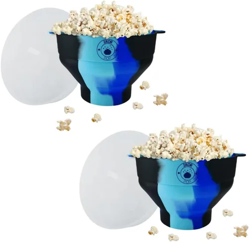 Vista 14 de Palomitas de maíz de silicona para microondas, cuenco plegable, para hacer palomitas de maíz para microondas, reutilizable, palomitas de maíz sin