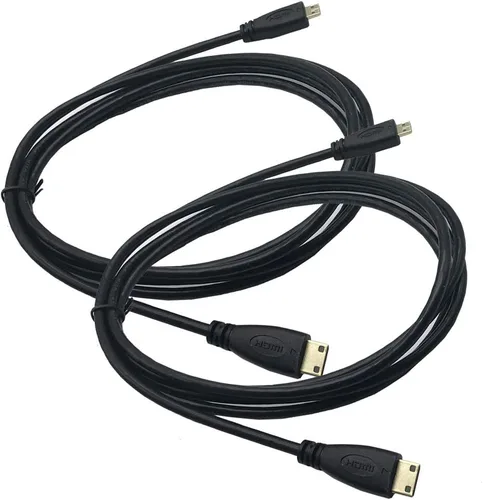 Vista 4 de Seadream Paquete de 2 cables adaptadores de conector micro HDMI tipo D macho a mini HDMI tipo C macho (1 pie 2 unidades)