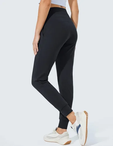 Vista 2 de ZUTY Pantalones con forro polar para mujer, resistentes al agua, pantalones deportivos de invierno con aislamiento térmico de cintura alta