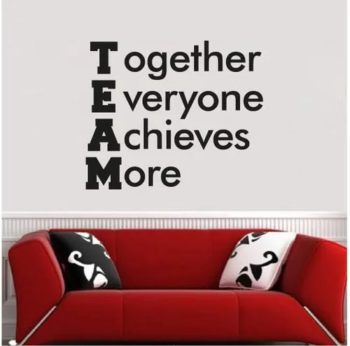 Vista 3 de TEAM - Juntos todos logran más – Grupo equipo motivacional inspiración vida inspiración vinilo adhesivo de pared calcomanía de pared para decoración