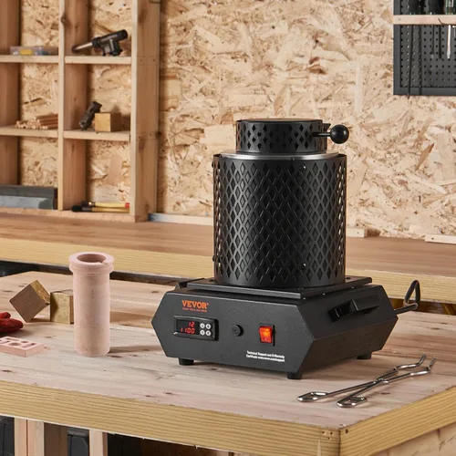 Vista 8 de VEVOR Horno de fusión de oro, 1350 W, 2102 ℉, horno de fusión eléctrico