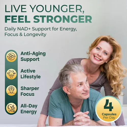 Vista 4 de UPLIFE Suplemento NAD+ 1,372 mg de NAD+ liposomal con CoQ10, resveratrol, espermidina, L-teanina, apigenina y PQQ NMNH potenciador alternativo