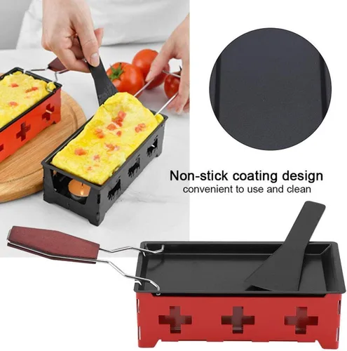 Vista 5 de Queso Raclette - Bandeja de horno antiadherente antiadherente para queso, parrilla de hierro, accesorios de placa de metal para queso, bandeja