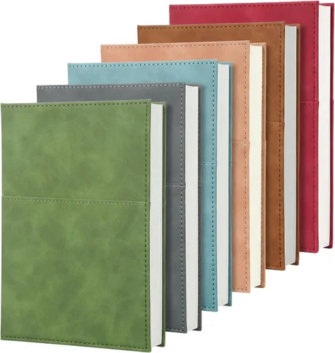 Vista 22 de Comix Cuaderno rayado para mujeres y hombres, cuadernos de diario para oficina, escuela, hogar, 240 páginas, 5.5 x 8.3 pulgadas, rayas Negro