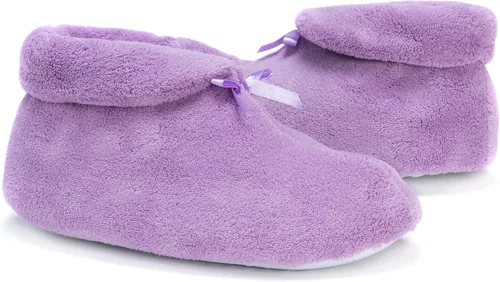 Vista 3 de MUK LUKS Bota de microchenilla para mujer con lazo de satén
