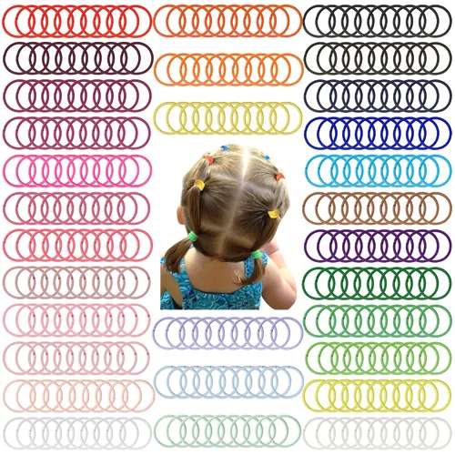 Vista 12 de CÉLLOT 300 ligas para el cabello pequeñas sin costuras para bebés y niños Negro (Serie B para bebé/bebé)