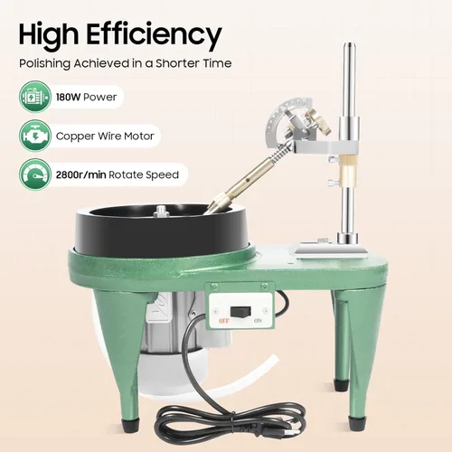 Vista 6 de Máquina de facetado de gemas 180W Esmeralda Rectificadora y pulidora Máquina pulidora de esquina de joyería de roca 2800RPM con manipulador