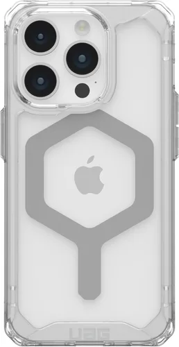 Vista 6 de URBAN ARMOR GEAR UAG - Funda compatible con iPhone 15 Pro de 6.1 pulgadas, imán integrado Plyo Ice/Silver compatible con carga MagSafe, resistente