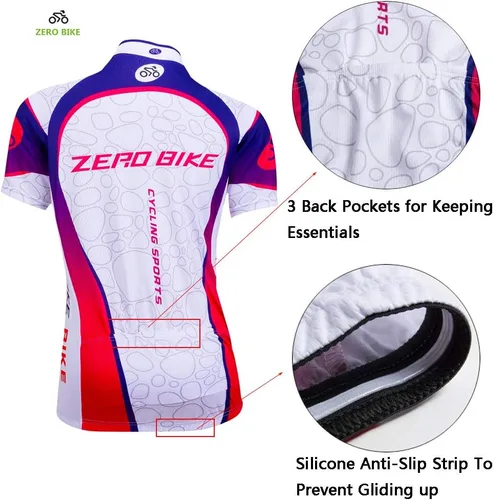 Vista 70 de Jersey de ciclismo para mujer, de manga corta, secado rápido, transpirable, para montaña.