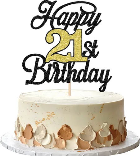 Vista 23 de Rsstarxi 1 paquete de decoración para tarta de cumpleaños 8 con purpurina negra de 8 años y fabulosos saludos a 8 años de edad, para celebrar el 8º