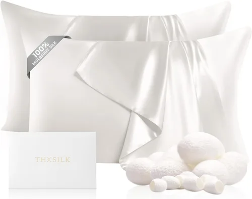 Vista 25 de THXSILK Funda de almohada 100% seda de morera para la salud del cabello y la piel, funda de almohada suave y lisa de 22 momme con cremallera oculta
