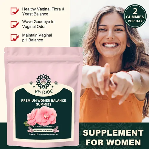 Vista 5 de Gomitas de Piña para Mujeres Equilibrio de pH, Probióticos Femeninos para la Salud Vaginal, Gomitas Nutritivas Femeninas, Apoyo Inmunológico