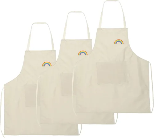 Vista 16 de HARFINGTON Delantal de cocina unisex para restaurante no ajustable, lavable, con 2 bolsillos