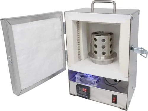 Vista 2 de TableTop - Horno eléctrico de alta temperatura de 2200 grados, orificio de ventilación, controlador programable, fabricación de joyas, cera