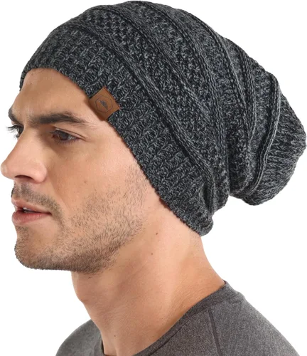 Vista 13 de Slouchy Cable tejido Gorro de lana por Tough Headwear – Gorro de lana de gran tamaño Sombreros Gorros Graves Sombreros Para Hombres y Mujeres