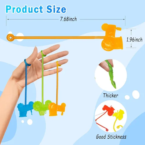 Vista 2 de Sticky Hands a Granel 36 Piezas Favores de Fiesta de Tractores y Autos para Niños Juguetes de Mano Pegajosa Elástica con Forma de Tractores Rellenos