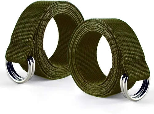 Vista 13 de Cinturón de fútbol web con dos anillos en D de acero inoxidable de 52 pies, cinturón para hombres, mujeres, niños, jóvenes, niños y niñas