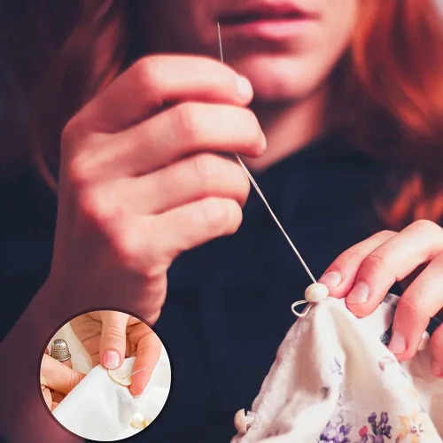 Vista 6 de Paquete de 30/60 agujas de coser prémium para reparación de costura a mano con 2 Threaders, 6 tamaños surtidos agujas de costura grandes