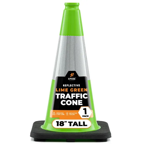 Vista 38 de Xpose Safety Conos de tráfico naranjas de 12 pulgadas con collar de 4 pulgadas, paquete de 4 conos de seguridad de plástico PVC multiusos