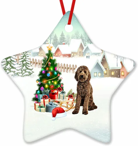 Vista 129 de Prezzy Airedale Terrier - Adorno para decoración de árbol de Navidad, regalos lindos para amantes de los perros, para familiares y amigos, nuevo
