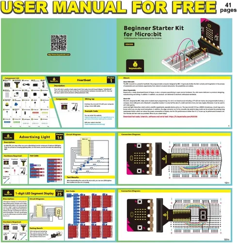 Vista 6 de KEYESTUDIO Microbit Kit básico de inicio para BBC Micro:bit V2 Accesorios STEM Kit de codificación para principiantes (Micro: bit V2.21 incluido)