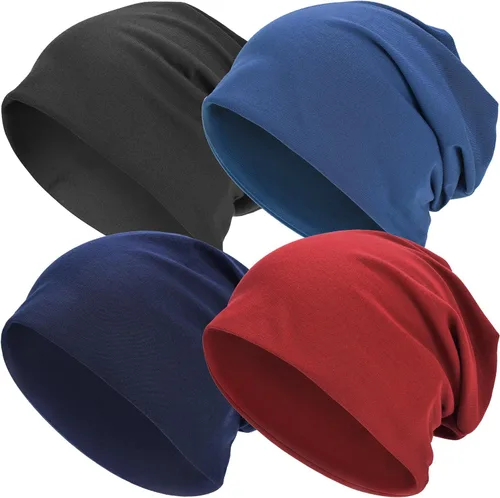 Vista 16 de EINSKEY Gorro ligero holgado para hombres y mujeres, gorro de algodón fino de gran tamaño, gorro de quimioterapia, gorro para dormir nocturno