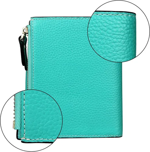 Vista 6 de FT FUNTOR RFID - Billetera de cuero para mujeres, tarjetero de mujer, pequeña billetera compacta de bolsillo con ventana para identificación