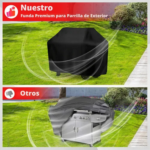 Vista 6 de iCOVER - Cubierta para parrilla de 140 cm, cubierta de barbacoa para parrillas al aire libre, cubierta de parrilla a gas resistente a los rayos UV