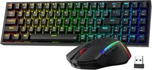 Vista 12 de Redragon Teclado inalámbrico para juegos S144 Combo, K617 PRO 60% + mouse K617 + M693