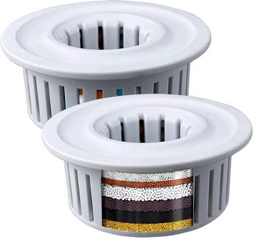 Vista 11 de Cabezal de ducha de lluvia de alta presión con filtro – Filtro cuadrado de 6 pulgadas para eliminar el cloro y sustancias nocivas, mejorar