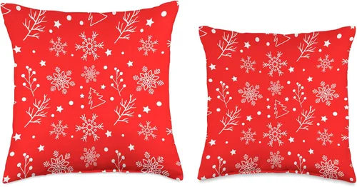 Vista 3 de ClusterFudge Almohada roja de Navidad, 16 x 16 pulgadas, multicolor