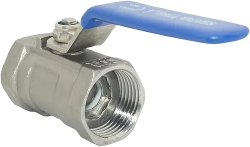 Vista 4 de VARMHUS Válvula de bola 304 de acero inoxidable de 1 pulgada, 1 pieza tipo NPT hembra roscada con mango de aislamiento de vinilo azul resistente