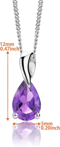 Vista 3 de Collar de oro de 14 quilates para mujer, oro blanco de 14 quilates, oro amarillo 585 con forma de pera, rubí, zafiro, esmeralda, topacio, piedra