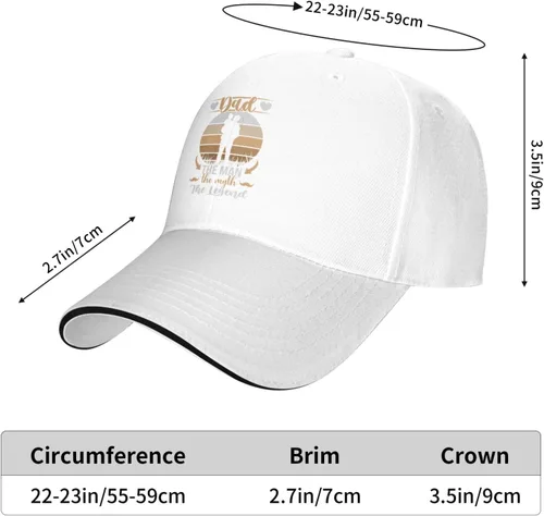 Vista 6 de QIZYOQA Dad Themam The Myth The Legend Baseball Cap for Men Women Adjustable Funny Dad Hat