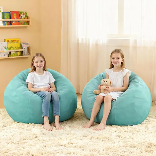Vista 12 de HABUTWAY Puf de 2 pies, puf pequeños de 2 pies con relleno, puf de lágrima de lujo, terciopelo ultra suave con funda extraíble