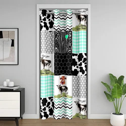 Vista 38 de Erosebridal Cortina de puerta de teñido anudado, cortina opaca bohemia, cortina exótica abstracta en espiral, elegante cortina hippie para puerta