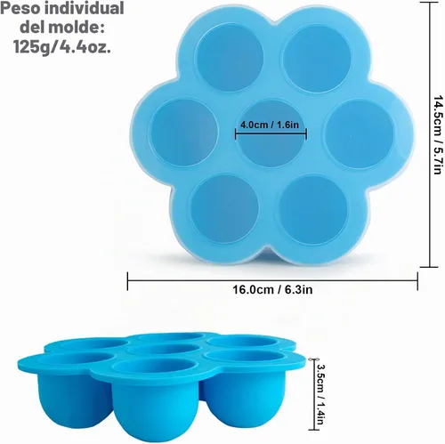 Vista 2 de CHuangQi 2 moldes de silicona para bocados de huevo para olla instantánea de 5, 6, 8 cuartos de galón, olla a presión, recipiente de almacenamiento
