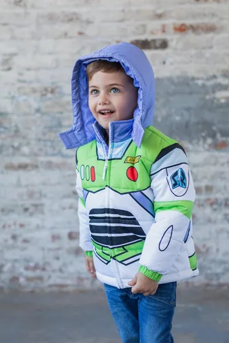Vista 2 de Disney Pixar Toy Story Buzz Lightyear Zip Up Puffer Jacket Toddler to Little Kid