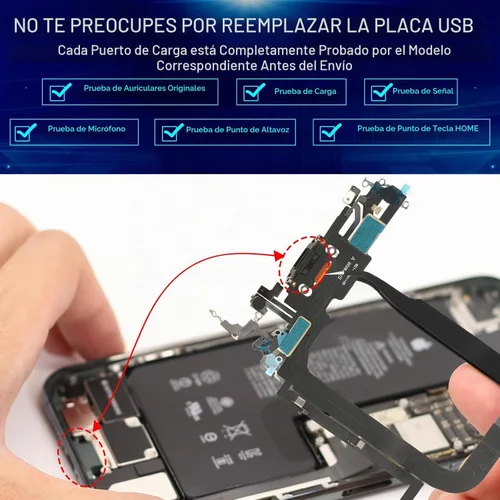 Vista 4 de Conector de muelle para iPhone 13 Pro Max Puerto de carga Flex Cable Reemplazo para iPhone 13 Pro Max Cargador USB Dock Board Conector