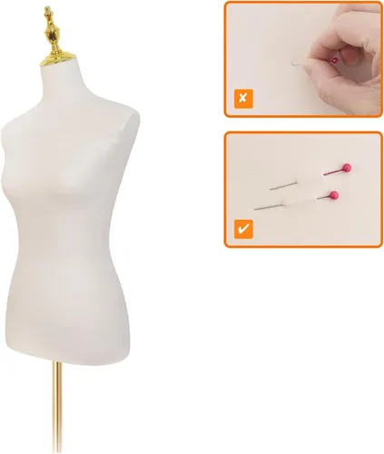 Vista 6 de EaseHome Maniquí de forma de vestido, altura ajustable de 54 a 76 pulgadas, torso de maniquí femenino, soporte de cuerpo con soporte desmontable