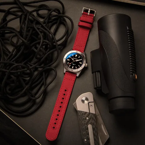 Vista 3 de Archer Watch Straps - Correas de reloj de liberación rápida de lona, rojo carmín, 20 mm, Informal, clásico