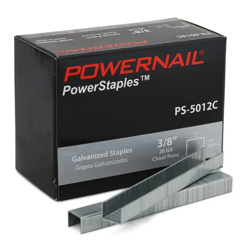 Vista 3 de Powernail PS5012C 20 calibre 1/2 pulgada corona 3/8 pulgadas longitud cincel punta grapas (caja de 100,000)