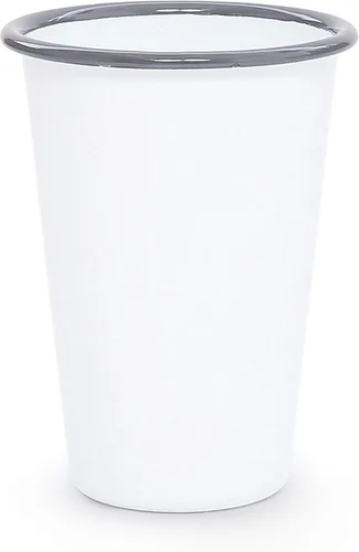 Vista 11 de Vaso esmaltado, 14 onzas, salpicadura negra/blanca (individual)