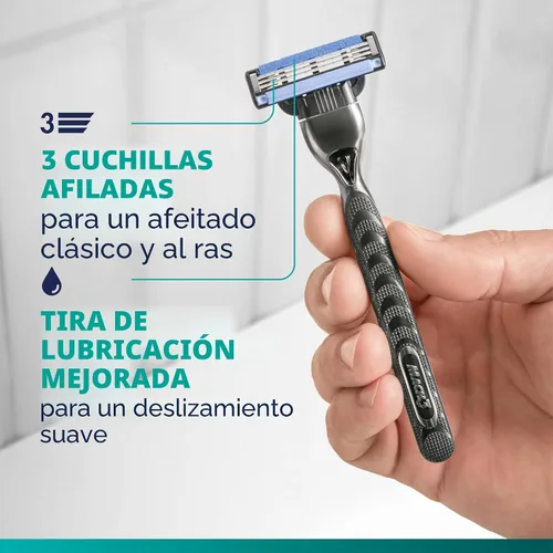 Vista 2 de Gillette Mach3 - Recambios de hoja de afeitar para hombre, 8 recambios de hoja de afeitar