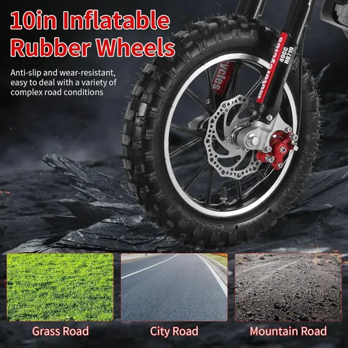Vista 5 de 50CC Kids Dirt Bike Gas Powered 2-Stroke Mini Motorcycle 25MPH for kid 8-14 Black