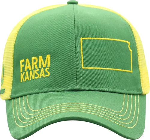 Vista 43 de John Deere Gorra de béisbol con logotipo y malla trasera con contraste, para hombre