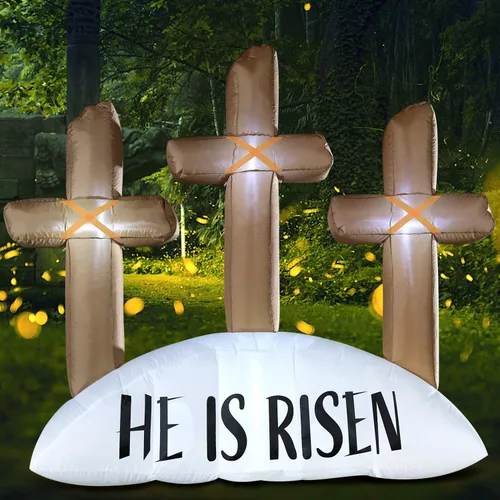 Vista 3 de Decoraciones inflables de Pascua para exteriores de 6 pies, con luces LED integradas, decoración de patio, para fiestas de Pascua, al aire libre
